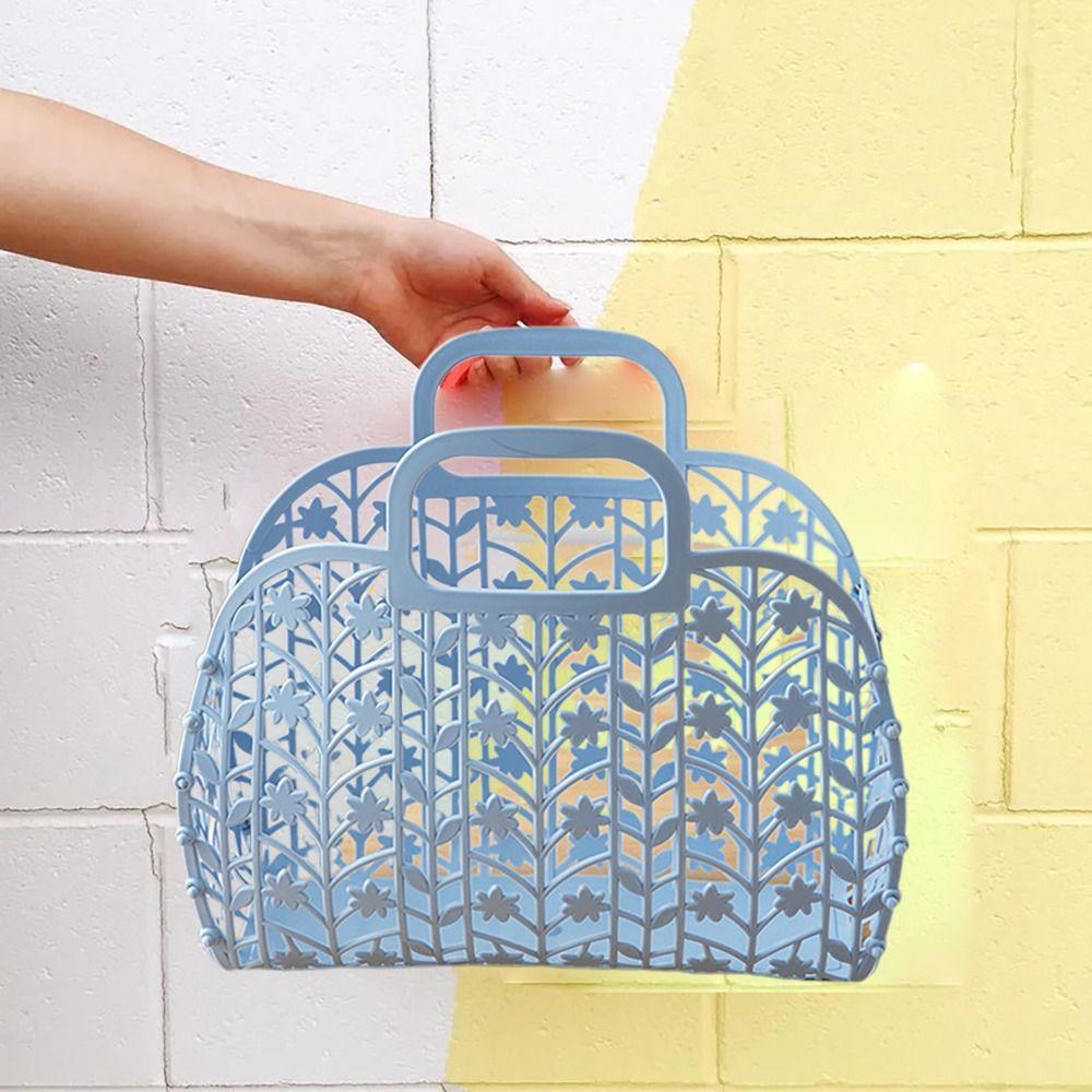 Bærbar hulvasket oppbevaringskurv nett dusj badekurv strandferie