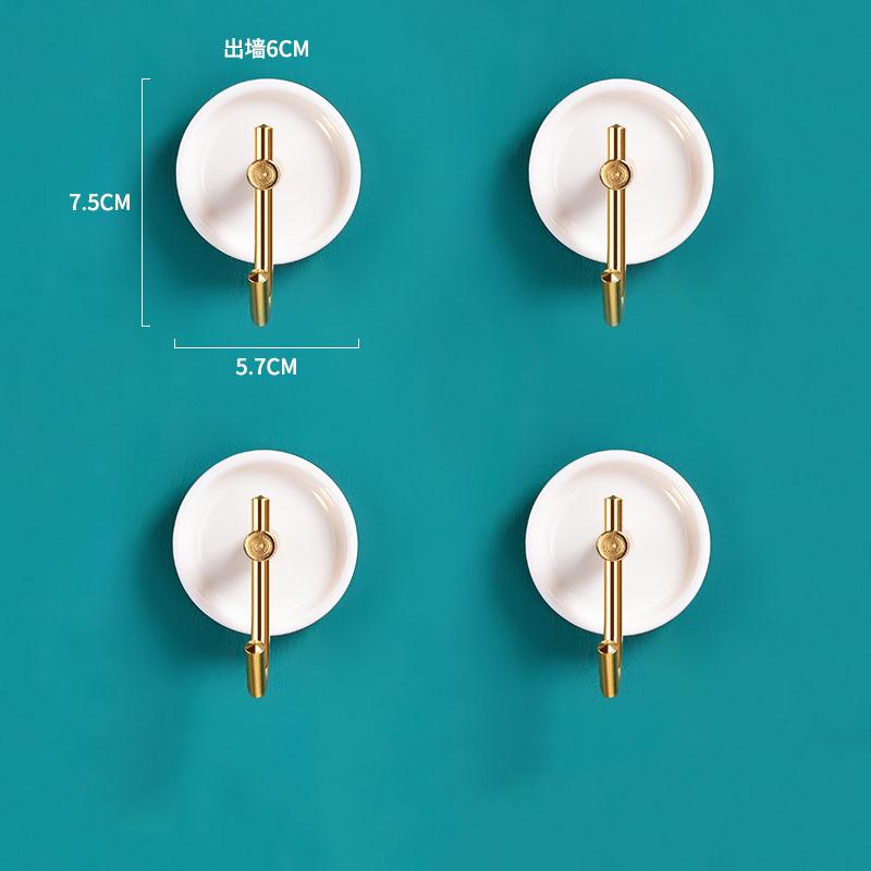 

Nail-free Bathroom Hook Ceramic Color Towel Hook 4-piece Bedroom Living Room Coat Hook Single Hook Red/Black/White/Green