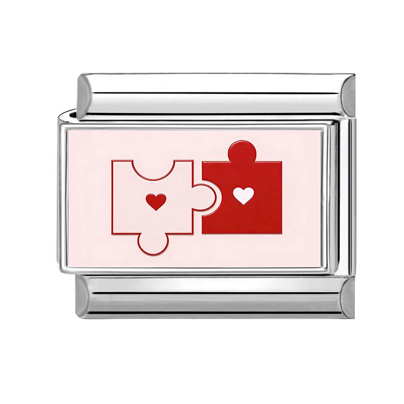 

New Pink Love Series Y2K Cute Cat Dolphin Heart Italian Charm Links Fit 9mm Stainless Steel Bracelet Girls DIY Making Jewelry