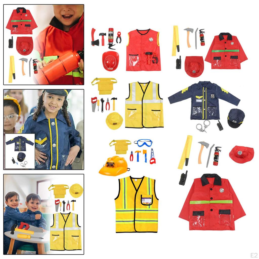 Costume Cosplay Clothes Worker Toy Set Gift Pretend Play for Stage Performances Theme