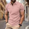Solid Color Short Sleeve Casual Sports Polo Shirt For Men