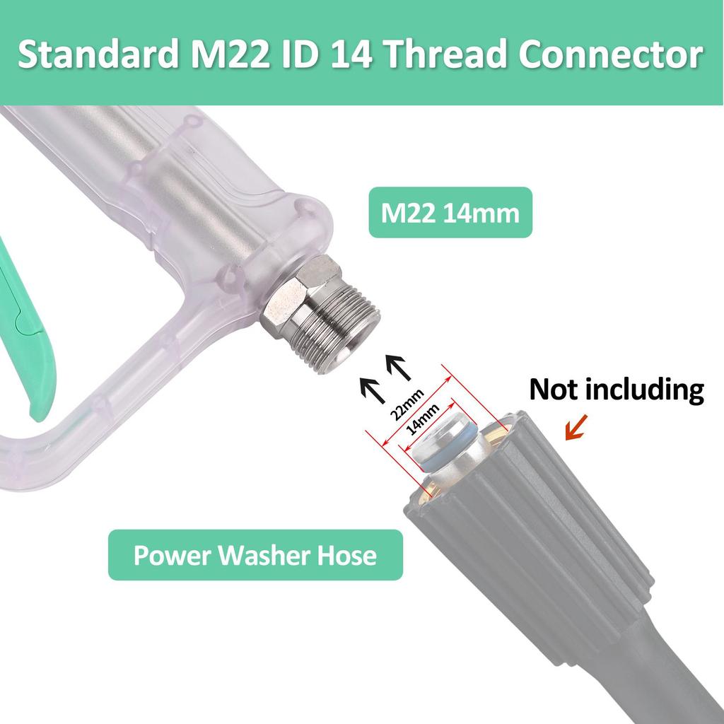BEAR FORCE Hochdruckreiniger-Pistolen-Set - Elektrische Hochdruckreiniger-Pistole Max. 150 bar (2200 PSI) mit 1/4" Schnellanschluss & 5 Sprühdüsenspitzen Set