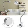 Clamp Light USB Warm Cold Color Temperature 360 Degrees Adjustable Gooseneck Light (Silver)