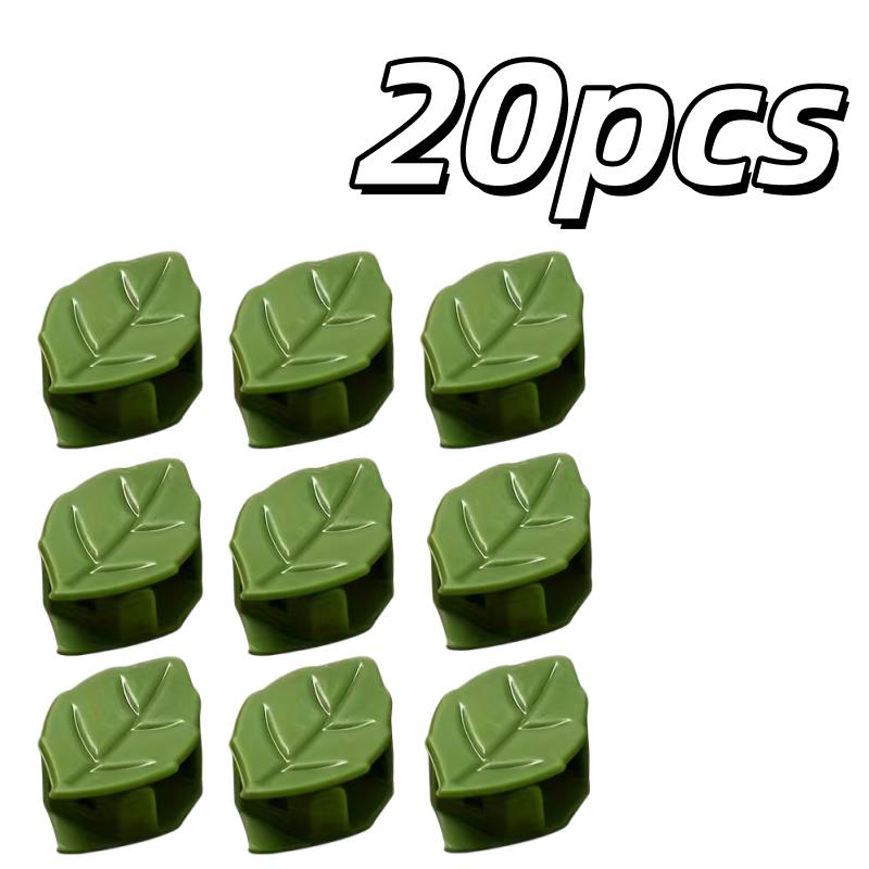 20pcs Leaf-Shaped Plant Climbing Clips – Vine & Wall Fixing Clips, Garden Support Accessories