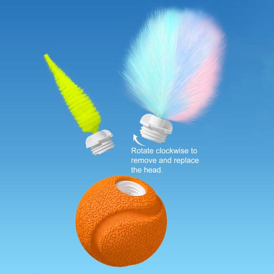 Cat Toy with Sound Feature Cats Bouncy Exercise Ball Interactive Ball Toy with Feathers for Cats Stress Relief Fun Activity Indoor Outdoor Use