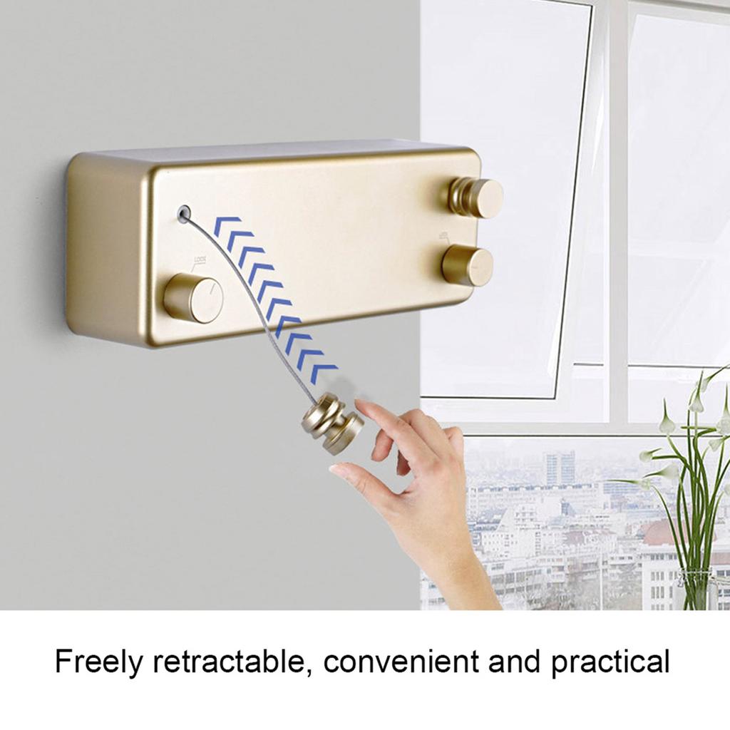 Dual Lines Retractable Clothesline Clothes Drying Line for Indoor Hotel Home Balcony Bathroom