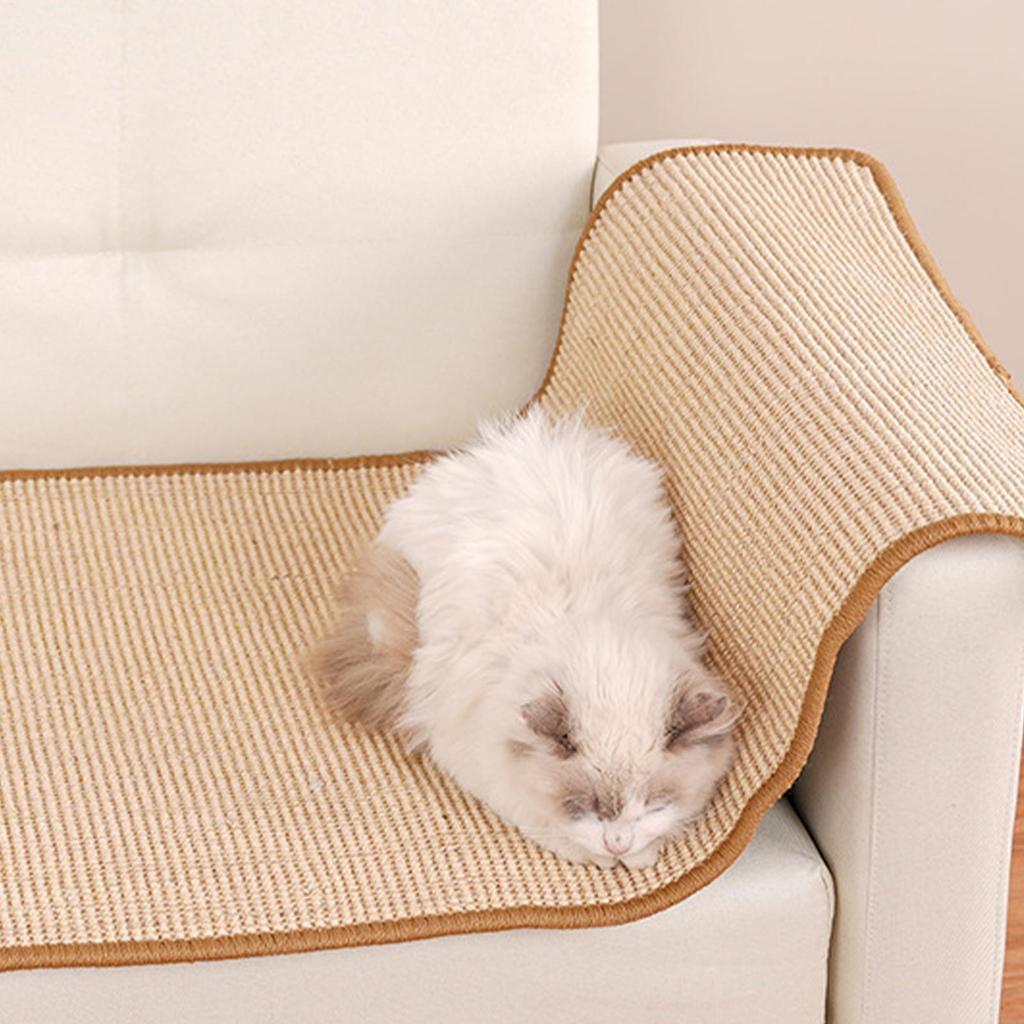Self-adhesive Cat Scratching Mat Sisal Cat Scratching Mat Cat Scratching Furniture Protector Suitable for Sofas, Walls, and Door