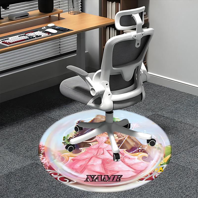 

Princess Dress ,Fairy Tale Theme Chair mat Round Rug-Office carpet , Machine Washable , Non-slip , Suitable for Living Rooms , Bedrooms , En 80cm by 80cm