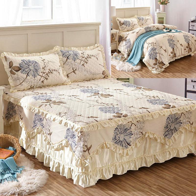 Cotton Bed Skirt Set Of Four Thickened Bedside 1.8 m Bed Cover Single Mattress Non-slip Protection Cover Pillowcase Need Order