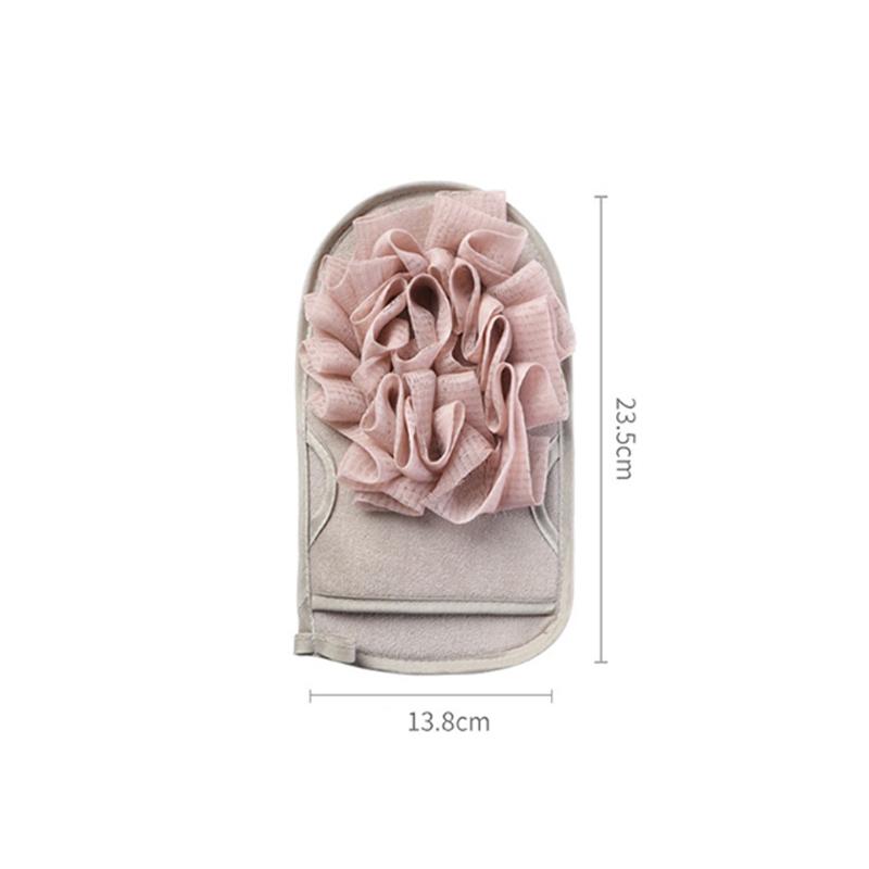 A Three-Color Optional Simple Flower Type Scrub Towel Glove Type Household Double-Sided Bath Products Strong Dust Rub Mud