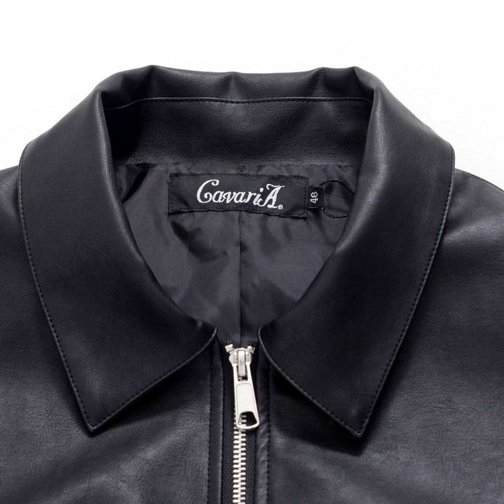 SILVER BULLET CavariA Unisex Oversized PU Leather Size 44 Black Men's Jacket, CATN23-13, (M),