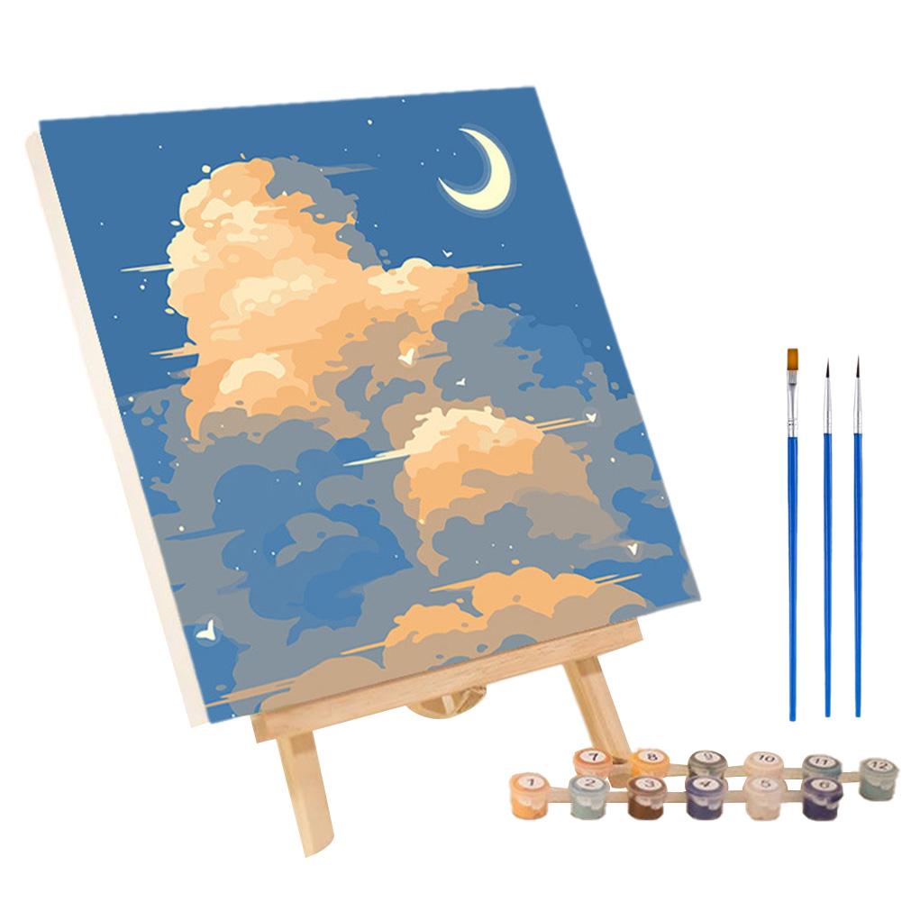 Frame Painting By Numbers Kits Abstract Sunset Landscape Modern Drawing Coloring By Numbers Acrylic Paint For Home Decor