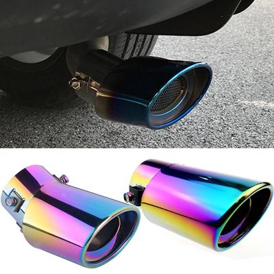 Universal Car Exhaust Muffler Tip Round Stainless Steel Pipe Chrome Exhaust Tail Muffler Tip Pipe Silver Car Accessories