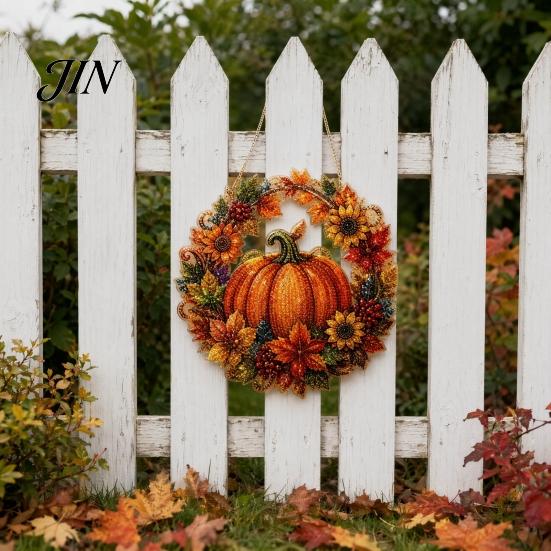 Sezonowy element dekoracyjny Dynia Akrylowy Dekor na Okno, Ornament Wianek Jesiennych Plonów na Święto Dziękczynienia Halloween, Wewnątrz Zewnątrz