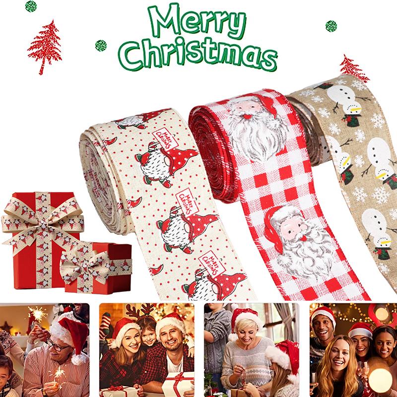 6.3cm Reusable Jute-Style Christmas Craft Ribbon Polyester Webbing