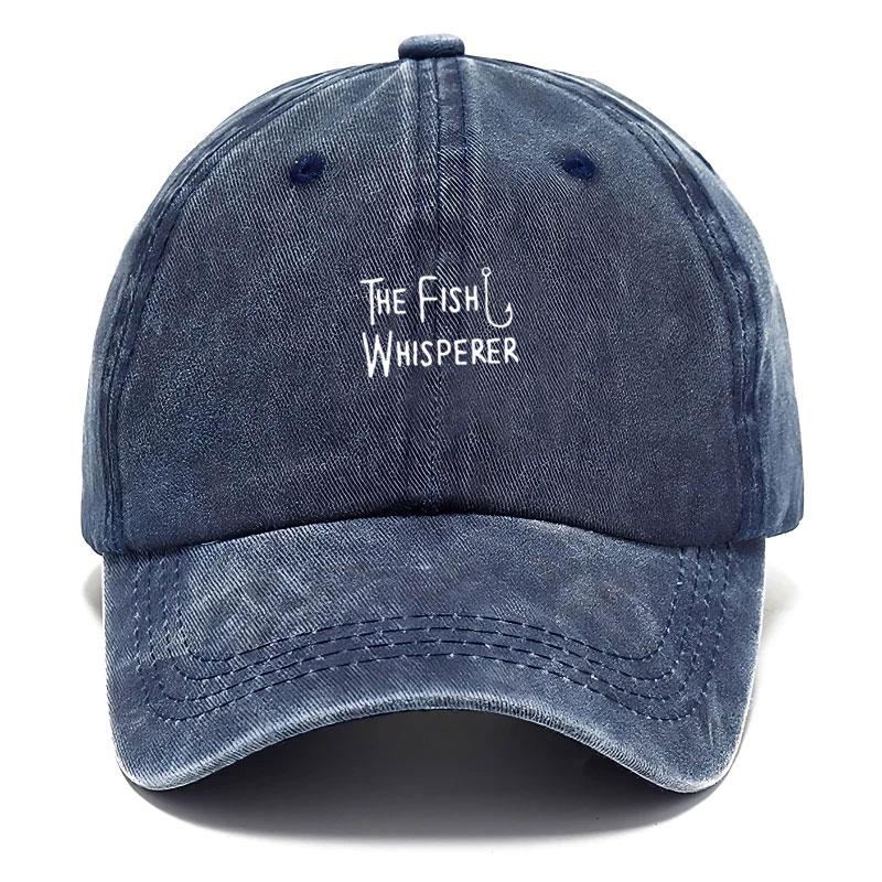 

Customize Fish Whisperer Vintage Washed Cotton Baseball Cap Adjustable Distressed Trucker Hat for Men Fishing Humor Sun Hat Caps синий