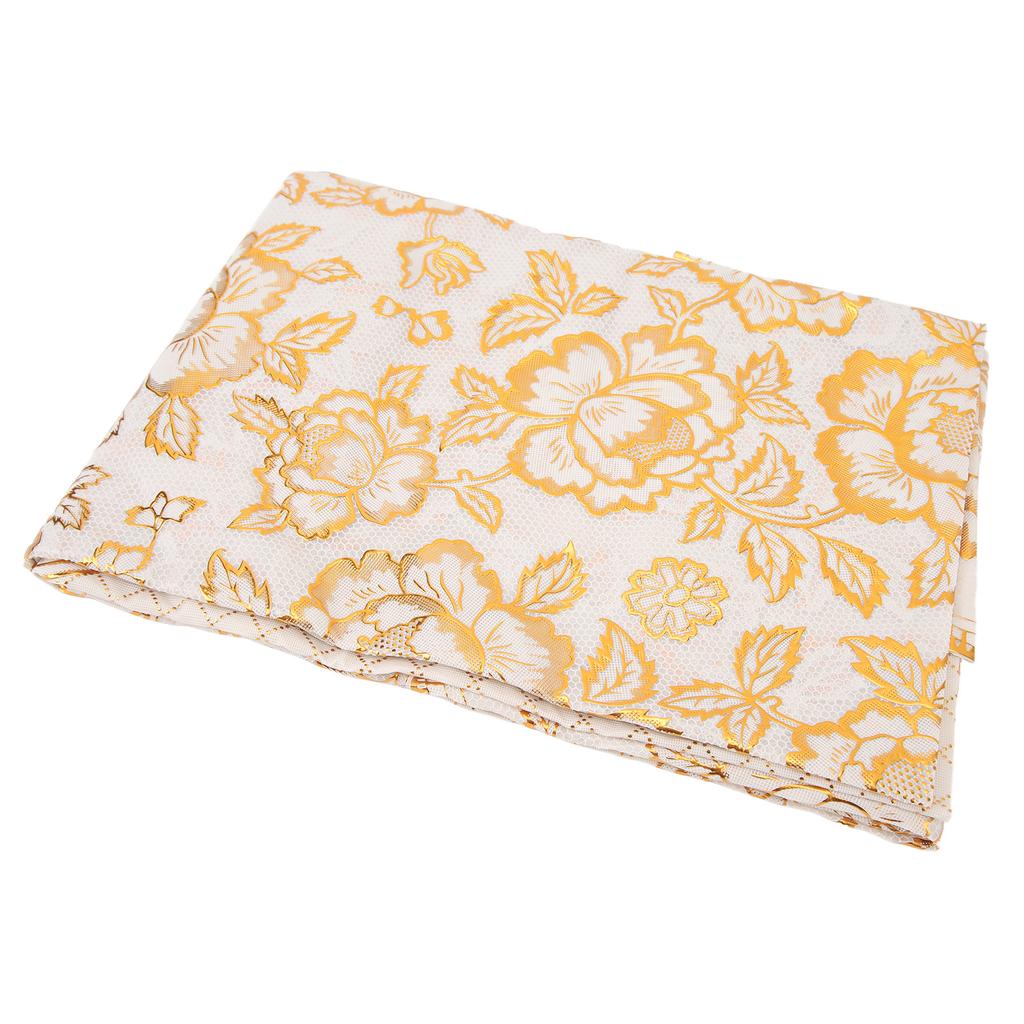 Round Tablecloth PVC Gold Stamping Waterproof Oil Proof Stain Resistant Wipeable Decorative Table