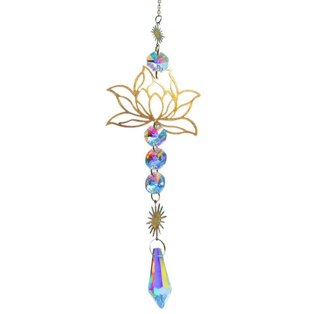 Crystal Sun Reach Moon Window Prism Light Catcher Glass Crystal Sun Catchers for Window, Prism Decor SJGJ04