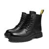 Popular Large-size Hot-selling Autumn and Winter Men's Medium and High-top Velvet Warm Fashion Casual Versatile Leather Martin Boots