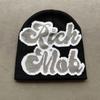 Blocked Simple Color Letter Pattern Neutral Casual Warm Knitted Hat For Autumn