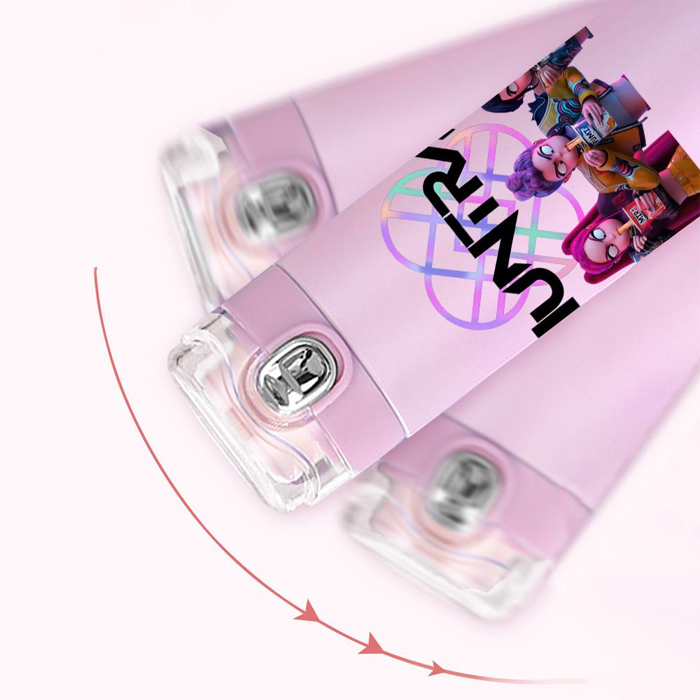 Anime K-Pop Demon Hunters Printed 400Ml Water Bottle Thermos Cup Portable Stainless Steel Leak Proof Camping Water Cup Kid Gift