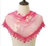 Triangle Soft Lace Veil Scarf Women Embroidered Tassel Veil Floral Prayer Church Headcovering Scarves Sheer Party Stoles