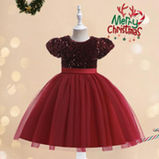 European & American Girls' Princess Mesh Dress for Piano Performances & Birthdays