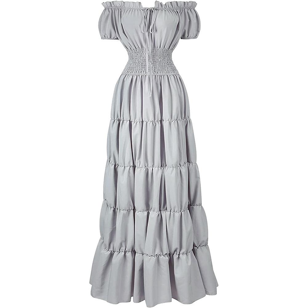 Medieval Renaissance Women's Long Dress for Halloween Role Play Costume Q324