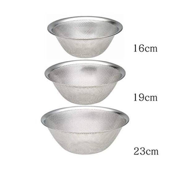 Yanagi Sori Stainless Steel Punching Strainer, 19cm, Made In Japan, Dishwasher Safe, One-Piece Molding, Stainless Steel, for Food Preparation,
