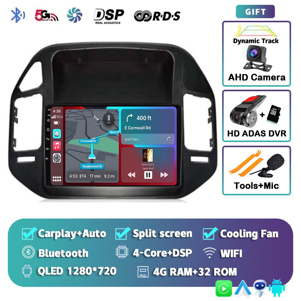 Android 14 Carplay Auto Car Radio For Mitsubishi Pajero 3 V70 V60 1999-2006 Multimedia Video Player Navigation GPS Stereo 2din