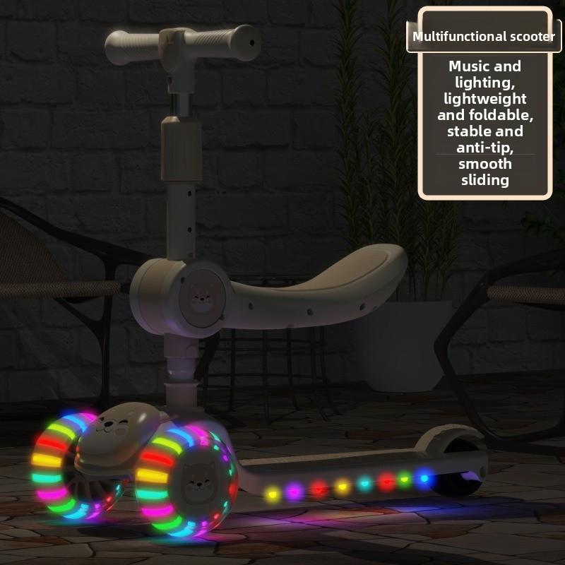 Hulajnoga dziecięca, Hulajnoga składana ślizgowa trzy w jednym dla chłopców i dziewczynek