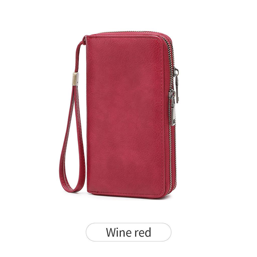 Nová pánská business peněženka módní dlouhá peněženka na dvojitý zip retro velkokapacitní dámská psaníčko