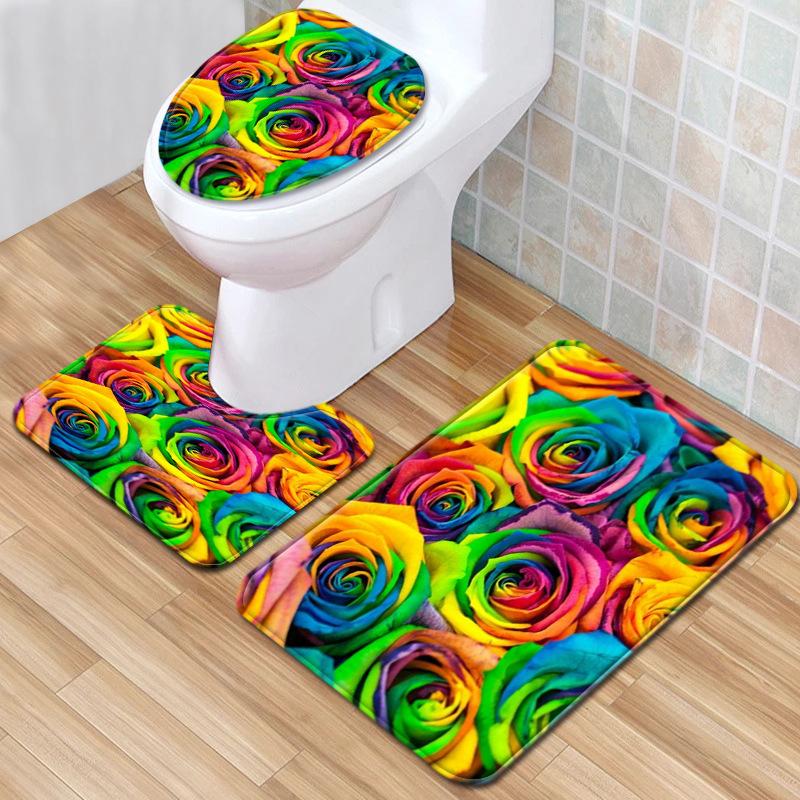 Bathroom Floor Mat Bathroom Mat Toilet Three-Piece Set