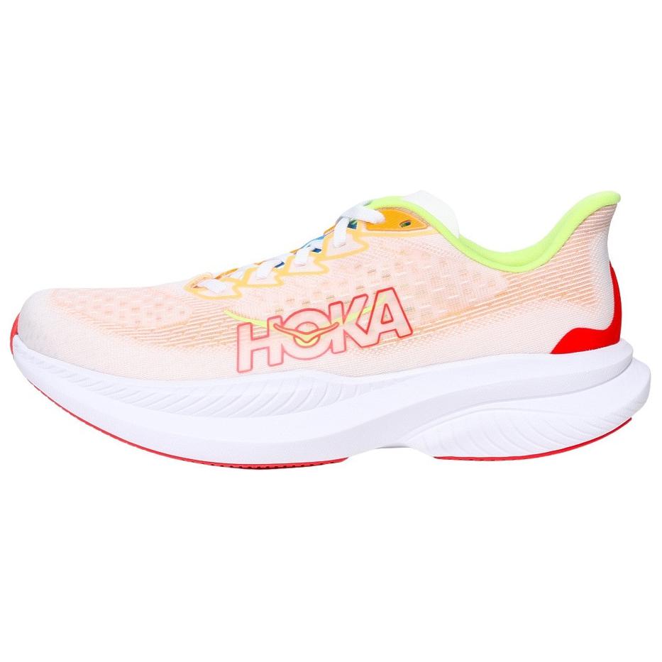 HOKA One One Mach 6 Comfortable Soft Non-Slip Low-Top Running Shoes Men Running Shoes White Orange 1147790-WLR
