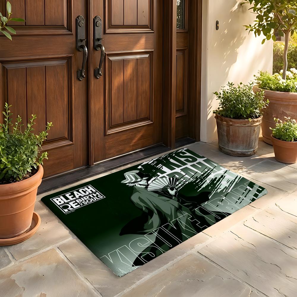 Fußmatte Weicher Flanellteppich Rutschfeste Saugfähige Matte für Badezimmer Schlafzimmer Heimdekoration Anime B Bleach