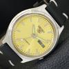 JAPAN 7009A VINTAGE SEIKO 5 AUTOMATIC MENS GOLDEN COLOR DIAL WATCH A701310-5 R206a-a701310