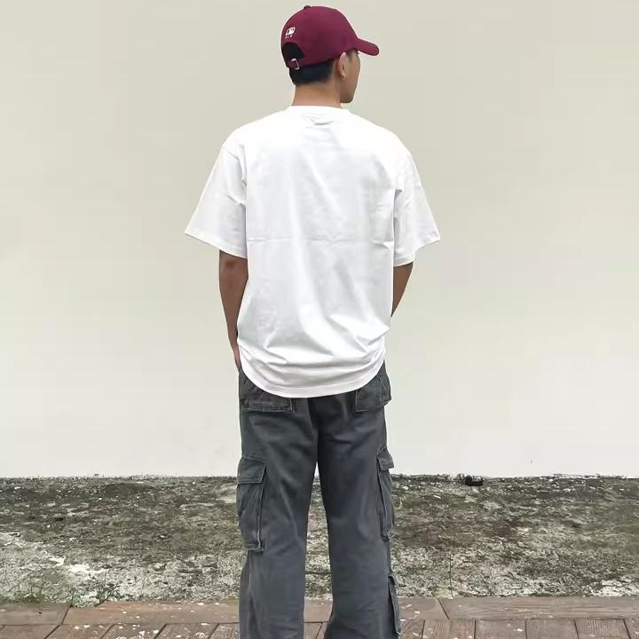 high quality 200G 100% cotton men's Tee shirt Summer funny Cartoon Print T Shirt men Clothes Harajuku Oversized T-shirt Y2k Tops young boy streetwear