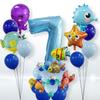 Octopus Animal Underwater World Number Balloon Kit Kids Bath Party Supplies