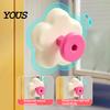 Door Hook Flower Shape Suction Cup Hook, No-Drill Plastic Cabinet Drill Handles, Rotatable Knob Adjustable Buckle for Kitchen Bathroom