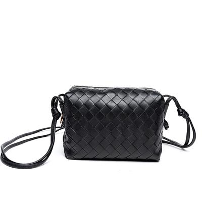 Nuova Borsa Donna a Tracolla Incrociata Tendenza Moda Versatile Tendenza Strato Superiore Pelle di Pecora Intrecciata Borsa Donna Griglia Larga Borsa a Conchiglia Donna