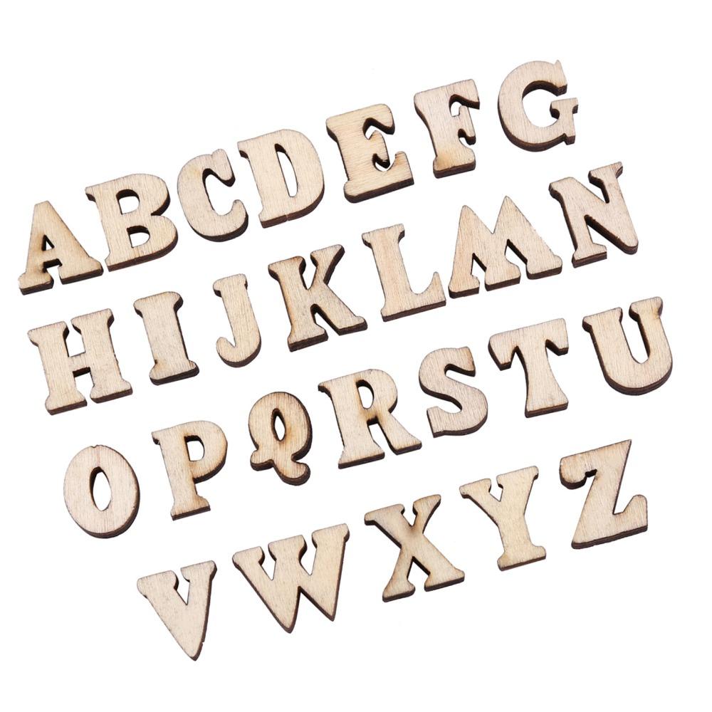 200pcs Unpainted Wooden Letters Mixed Wooden Alphabet Wooden Numbers Home Decorations