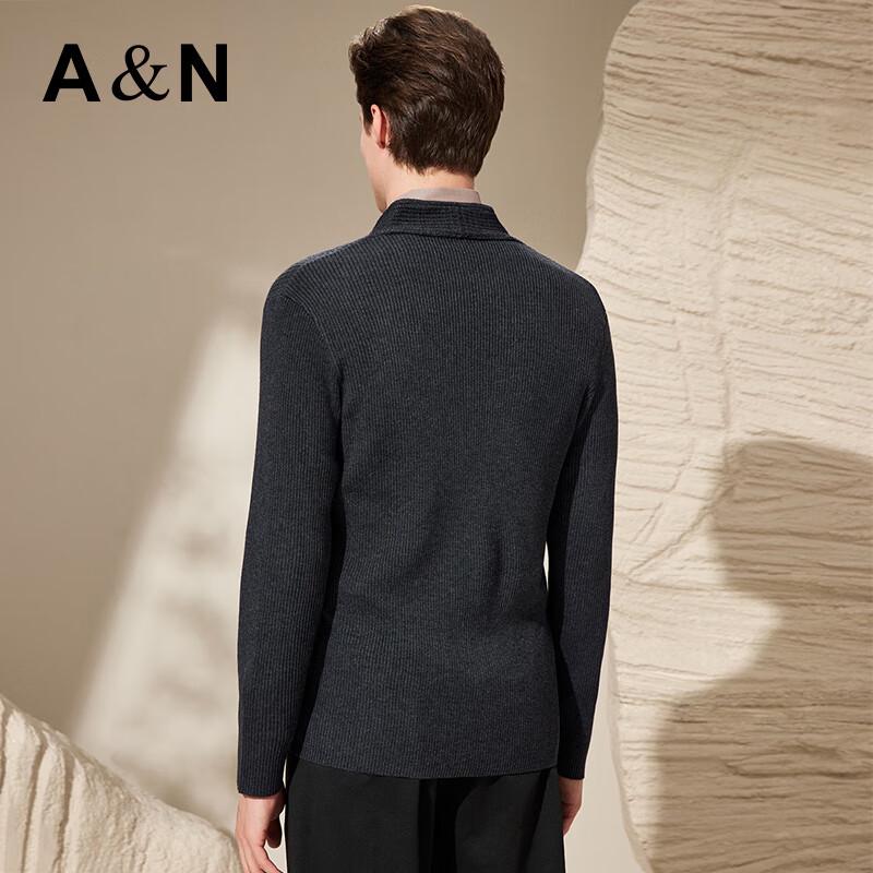 Antonio Herren Minimalistischer Luxus Jacquard Wollmischung Strickjacke Jacke