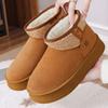 Women's Plus Size Winter Warm Fur-Lined Snow Boots with Fleece Lining, Ankle Boots, Slip-Resistant Hiking Boots, Cotton Boots