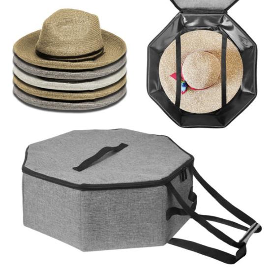Caja para Sombreros con Diseño de Asa Cierre de Cremallera Capacidad Extra Grande Bolsa para Guardar Sombreros para Hombre Mujer Organizador de Sombreros para Hogar Viaje
