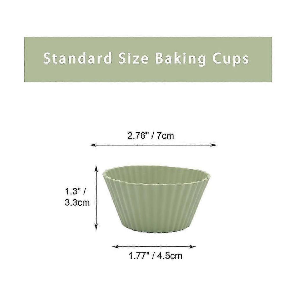 Silicone Baking Cups, Reusable Cupcake Liners,48 Pack Cake Molds, Standard Size Muffin Liners, Dish