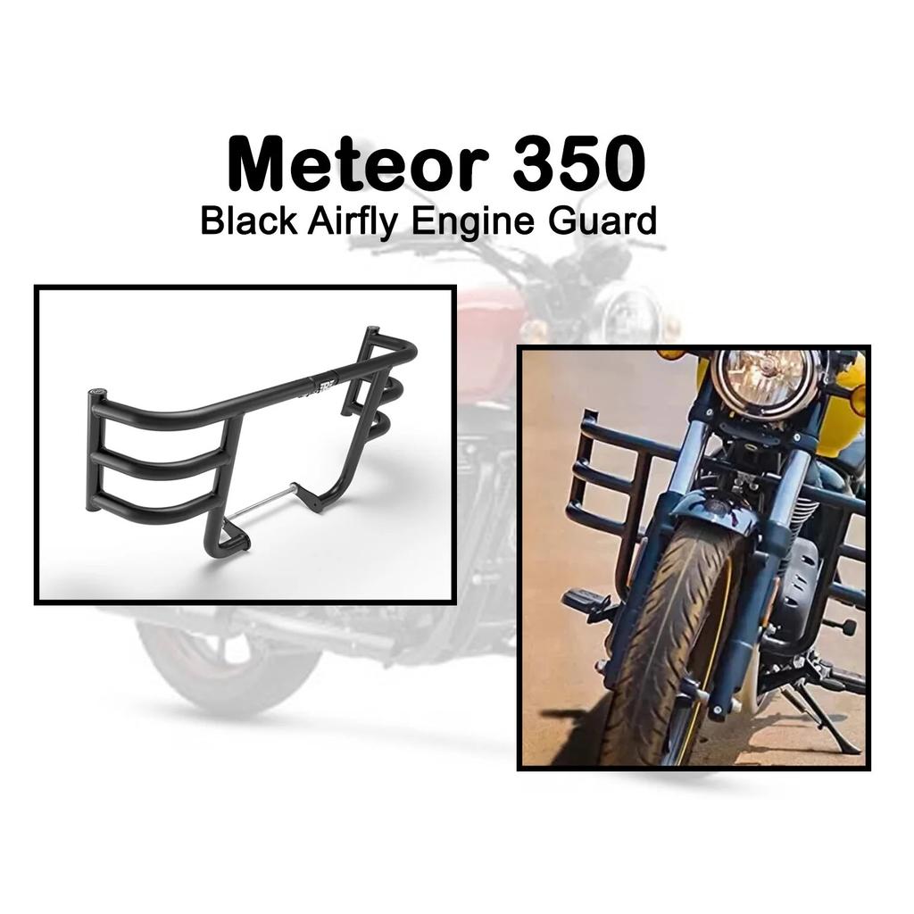 For Royal Enfield Meteor 350 "Airfly Engine Guard & Solo Expedition Rack Combo"