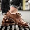 Men Casual Leather Shoe Classic Handmade Loafers for Men Lace-up Genuine Leather Shoes Oxford Business