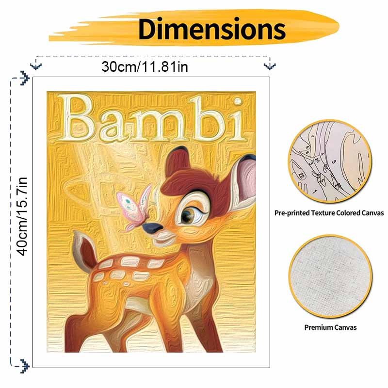 Disney Bambi digital oil painting art kit DIY handmade home decoration gift