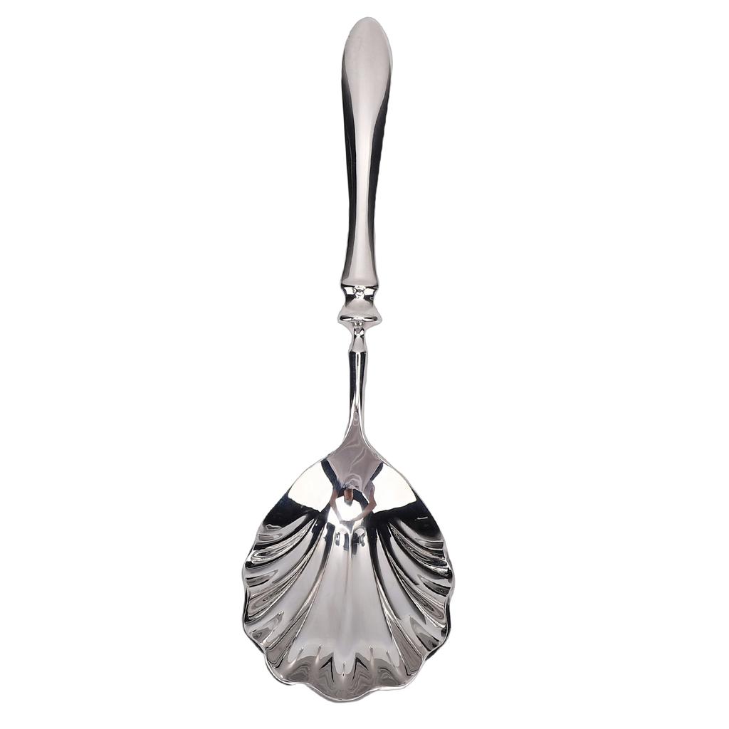 Shell Shape Spoon Stainless Steel Serving Spoon with Ergonomic Handle for Dessert Cake Ice Cream