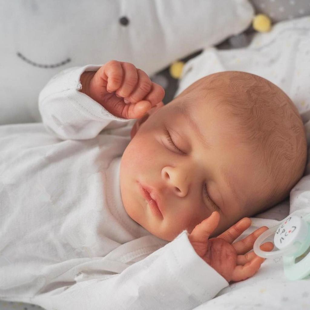 BZDOLL Like Real Reborn Sleeping Boy Baby Doll Toy 50 CM 20 Inch 3D-Paint Skin with Vein Soft Vinyl for Girl Cloth Body Handmade Art Bebe